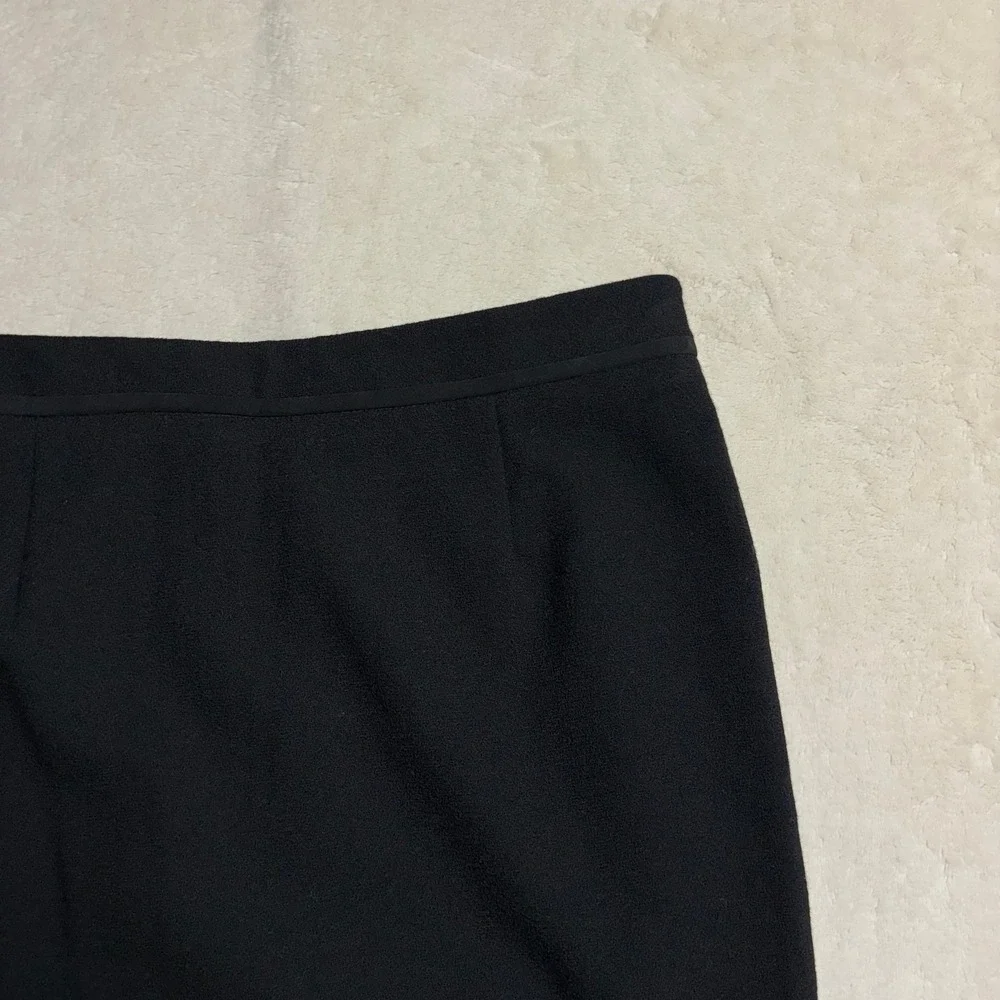 Tory‎ Burch Womens Black Pencil Skirt Size 0 Back Slit Wool Quiet Luxury Lined